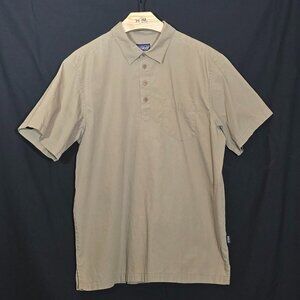 Vtg Patagonia 1/4 Button Pullover SS Camp Shirt - Beige - Sz L*